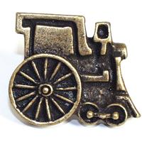 Emenee OR257-ABR Premier Collection Train 1-1/2 inch x 1-1/2 inch in Antique Matte Brass Story Book Series